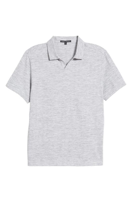 Shop Robert Barakett Martel Slim Fit Herringbone Jacquard Johnny Collar Polo In Grey