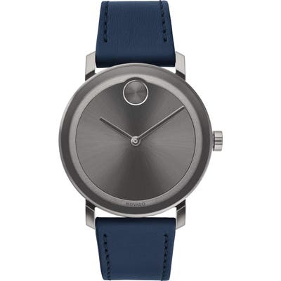 Movado Bold Evolution Leather Strap Watch, 40Mm
