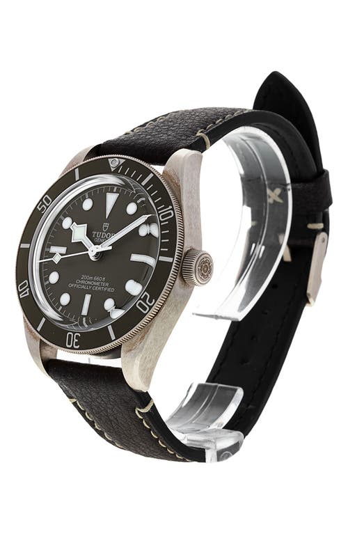 Shop Watchfinder & Co. Tudor  Black Bay 58 Leather Strap Watch, 39mm In Black/brown