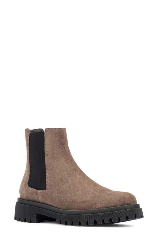 Aquatalia Olessa Weatherproof Suede Boot In Ecru/ Black