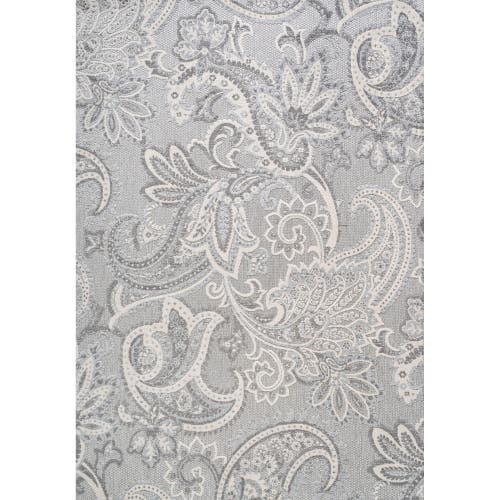 Jonathan Y Gordes Paisley High-low Light Indoor/outdoor Area Rug In Light Gray/ivory