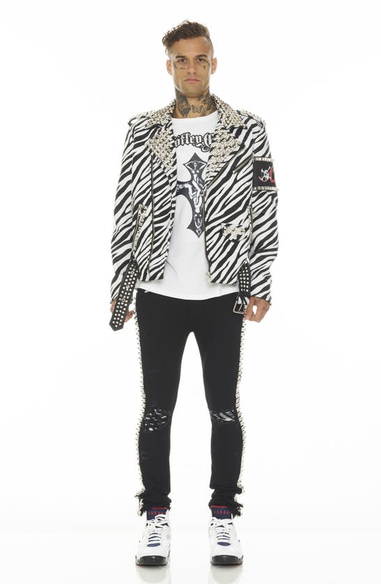 Cult Of Individuality Punk Studded Super Skinny Jeans In Studd
