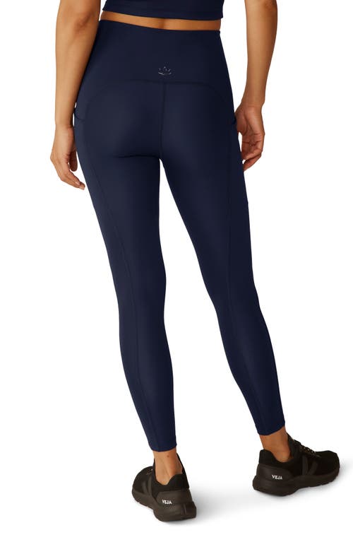 Beyond Yoga Powerbeyond Strive High Waist Pocket Leggings In After Dark Navy
