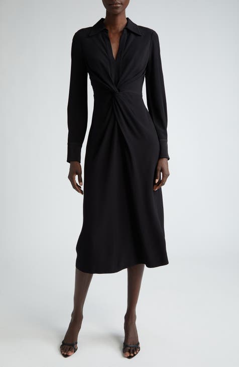 Women's Stretch Satin Column Midi Dress, Women's Clearance
