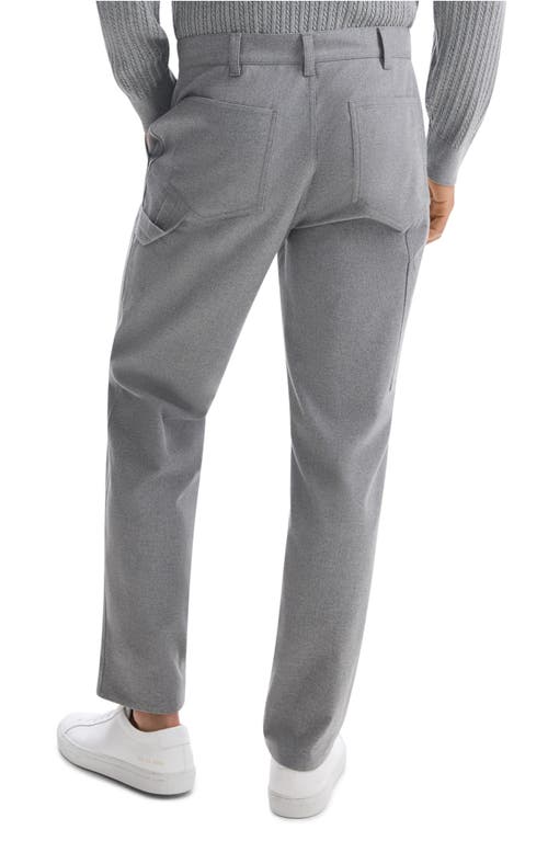 Shop Theory Rhodes Cotton Carpenter Pants In Light Ash Melange