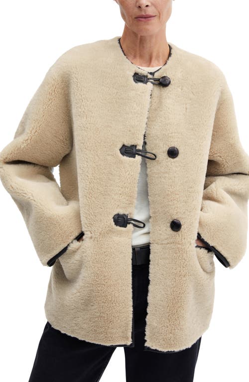 MANGO Faux Fur Jacket Ecru at Nordstrom,