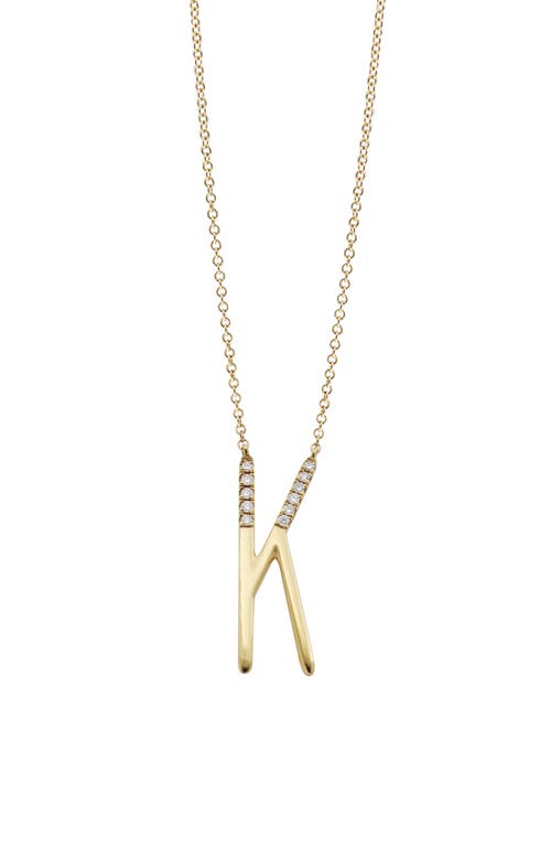 Bony Levy Diamond Initial Pendant Necklace in Yellow Gold-K at Nordstrom, Size 18
