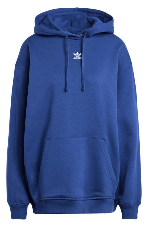 Adidas Originals Adidas Trefoil Essentials Oversized Lifestyle Hoodie In Dark Blue