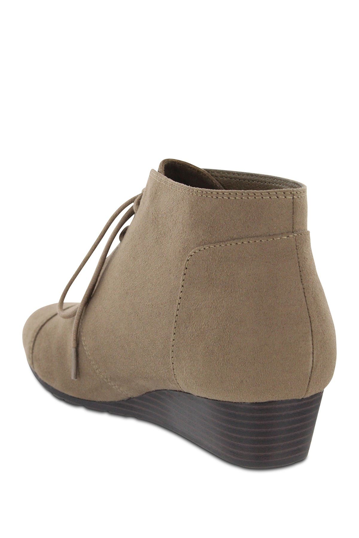 mia sarah lace up wedge bootie
