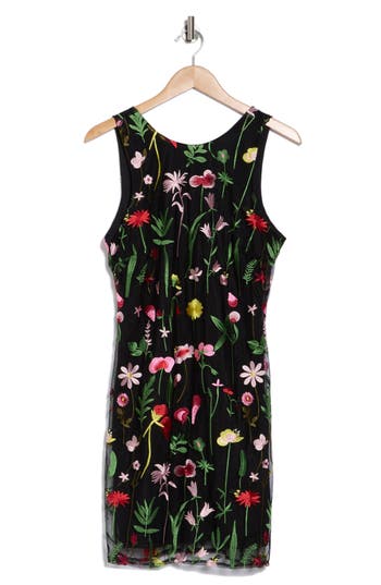 SAM EDELMAN SAM EDELMAN FRESH CUT FLORAL EMBROIDERED SHEATH DRESS 