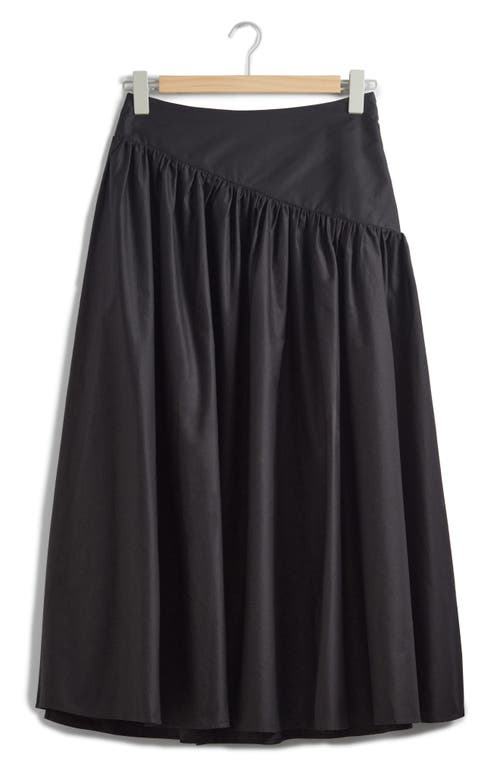 & Other Stories St. Maja Cotton Midi Skirt In Black