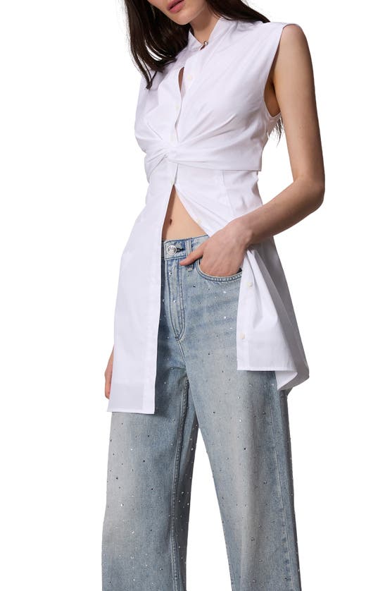 Shop Rag & Bone Louisa Sleeveless Poplin Shirtdress In White