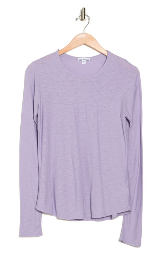 James Perse Long Sleeve Cotton Modal Blend Crew Neck T-shirt In Parfait