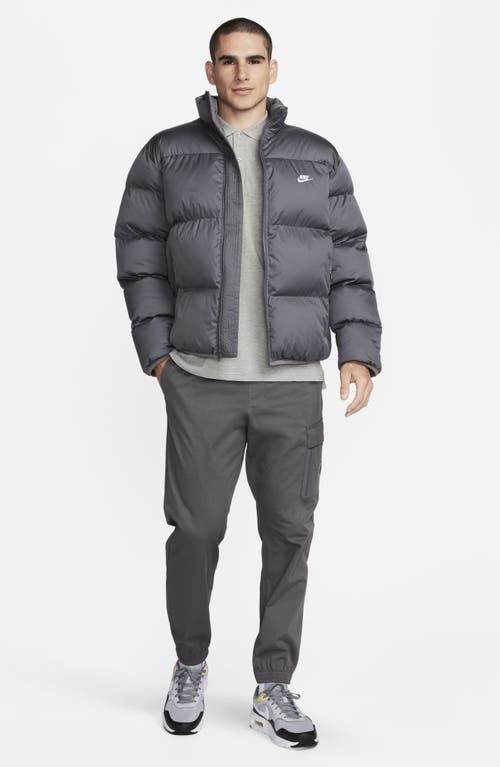 Nike Club Water Repellent Primaloft® Insulated Puffer Jacket In Iron Grey/white