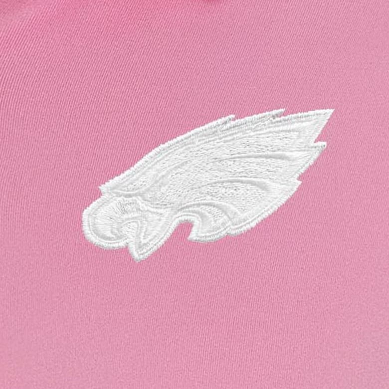 Shop Antigua Coral Philadelphia Eagles White Logo Sleeveless Recap Polo