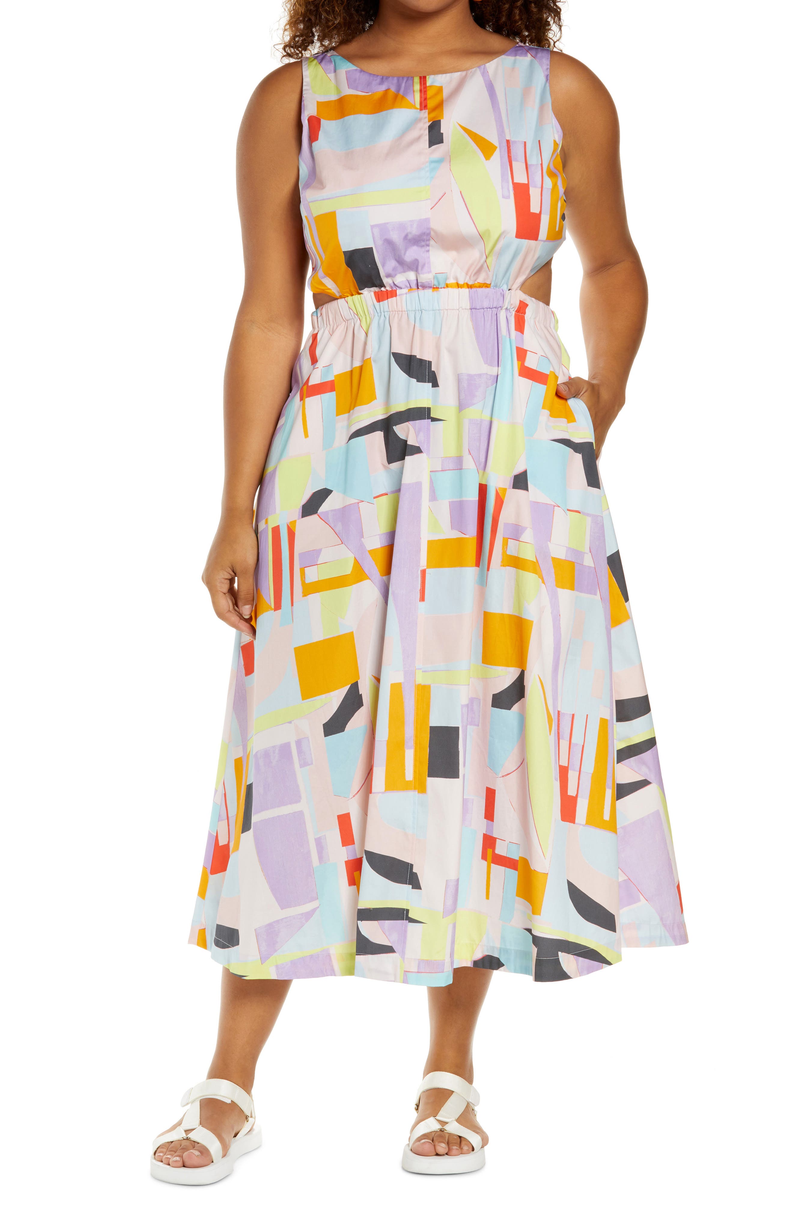 Open Edit Open Back Poplin Dress Nordstrom