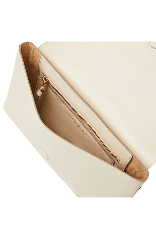 Bruno Magli Stella Leather Clutch Crossbody In Cream
