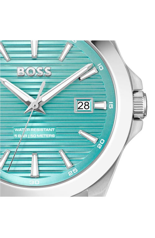 Hugo Boss Men's Strike Quartz Basic Calendar Stainless Steel Watch 41mm In Blue