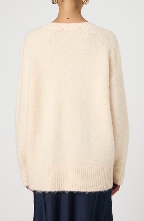 Shop French Connection Oversize V-neck Sweater In Classic Cream