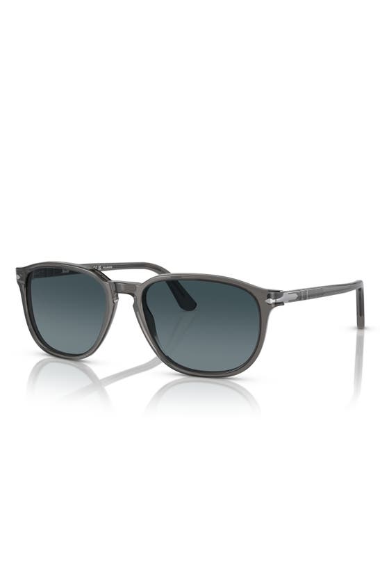 Persol 55mm Gradient Polarized Square Sunglasses In Transparent Grey