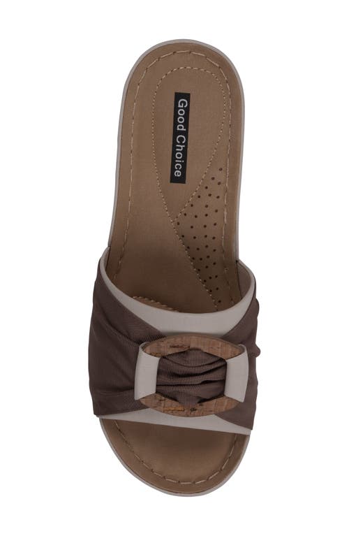 Good Choice New York Ellen Platform Wedge Slide Sandal In White