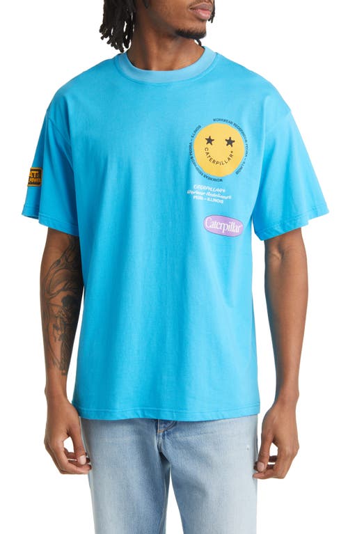 Smile Graphic Tee in Blue Mist