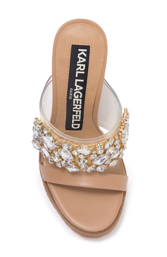 KARL LAGERFELD KARL LAGERFELD PARIS BEDIKA CRYSTAL EMBELLISHED CLEAR STRAP SANDAL