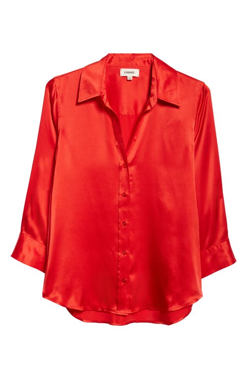 Shop L Agence L'agence Dani Silk Charmeuse Blouse In High Risk Red