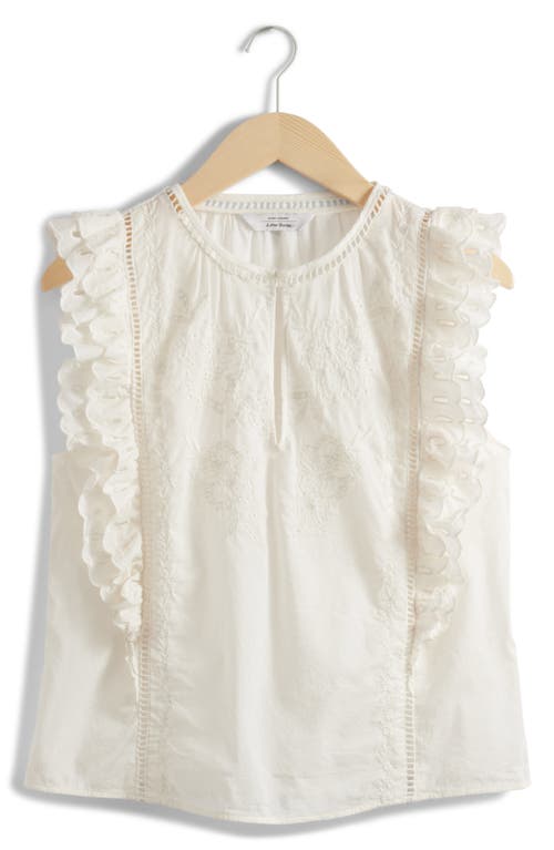 Shop & Other Stories Ruffle Sleeveless Top In White Dusty Light