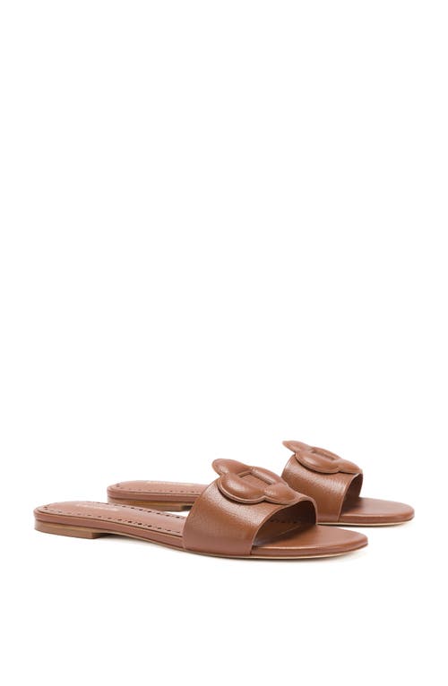 Shop Larroude Larroudé Flora Flat In Caramel