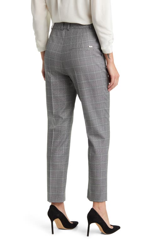 Hugo Boss Tamarina Wool Pants In Griffin Melange Glen Check