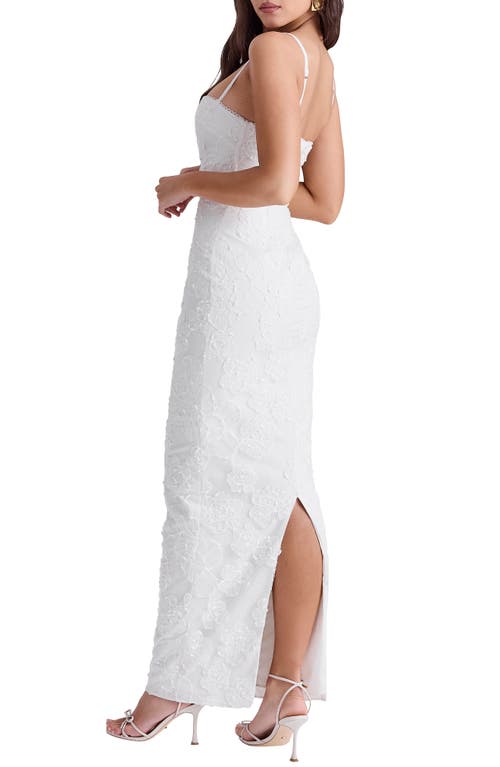 House Of Cb Womens Eva Floral-pattern Stretch-lace Maxi Dress White In White