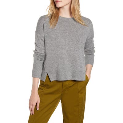 Alex Mill Crop Merino Wool & Cotton Sweater, Grey