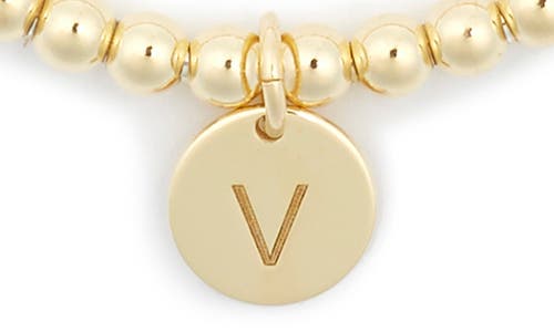 Meshmerise Initial Charm Ball Stretch Bracelet In Yellow-v