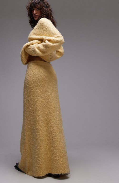 Shop Topshop Fluffy Knit Sweater Maxi Skirt In Yellow