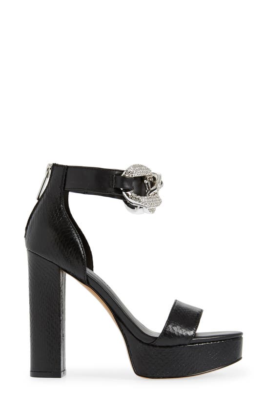 Karl Lagerfeld Anisha Crystal Links Platform Sandal In Black