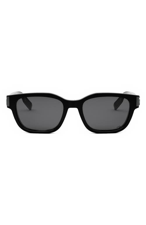 Dior Cd Icon S1i 54mm Geometric Sunglasses In Shiny Black/smoke