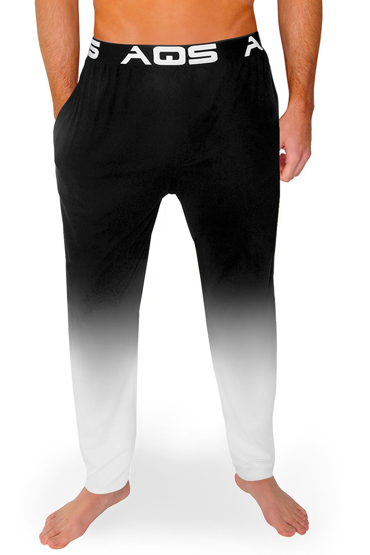 Aqs Ombre Lounge Pants In Black/white Ombre