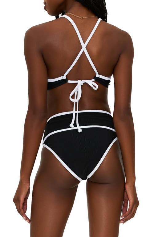 Shop Beach Riot Kori Colorblock Underwire Bikini Top In Black/white