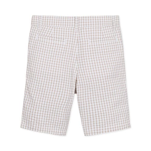 Hope & Henry Boys' Organic Seersucker Short, Kids In Taupe Gingham Seersucker