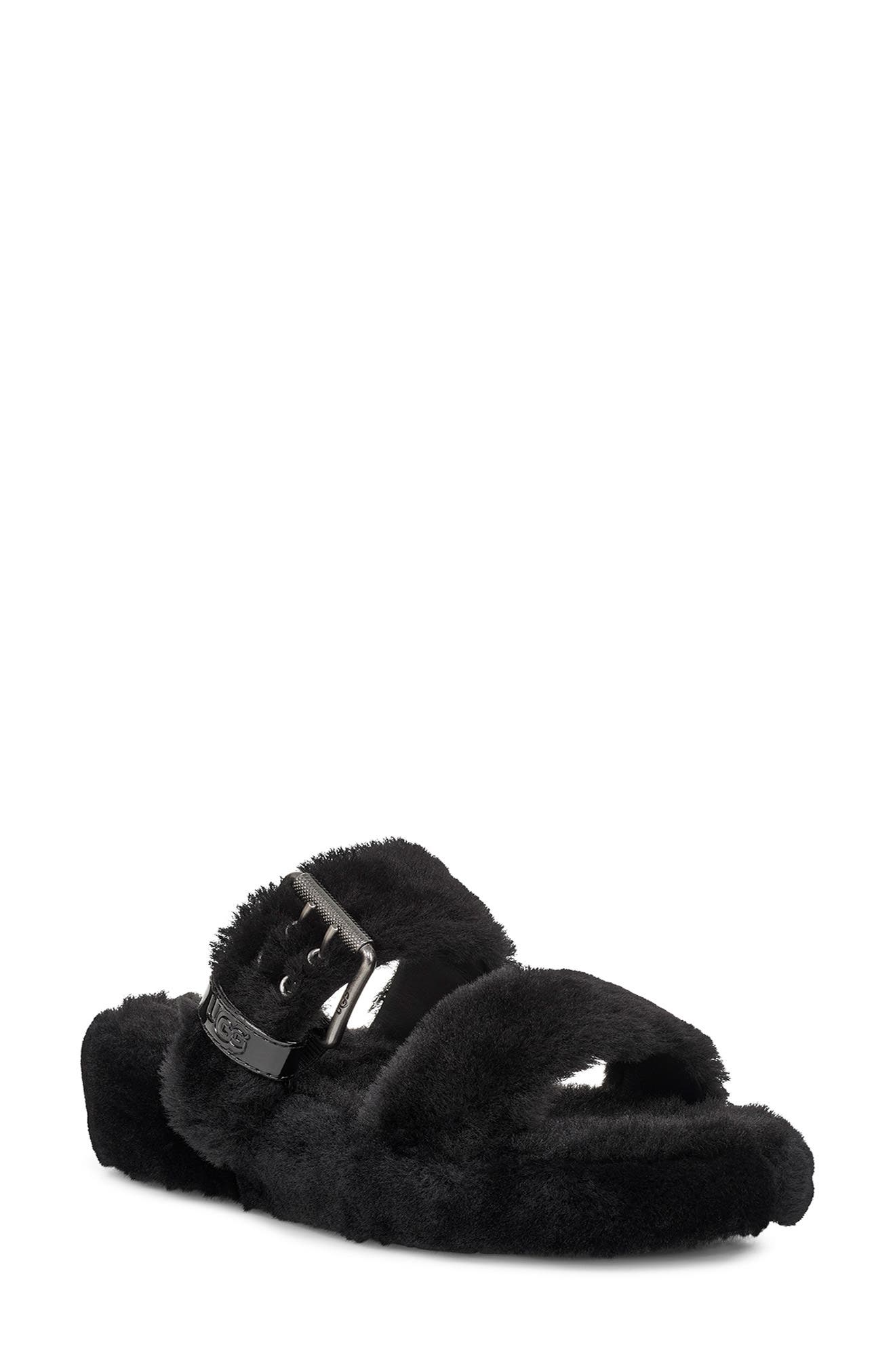 ugg fuzz yeah genuine shearling slipper sandal