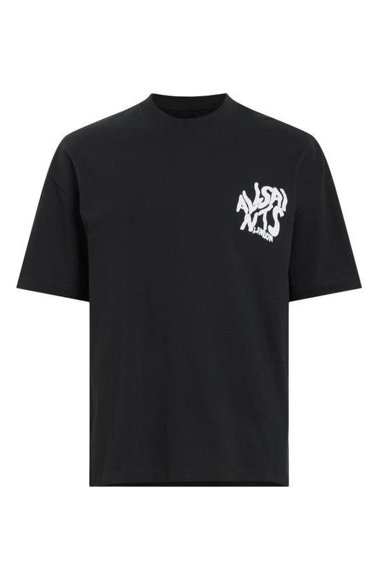 Shop Allsaints Orlando Logo Graphic T-shirt In Washed Black