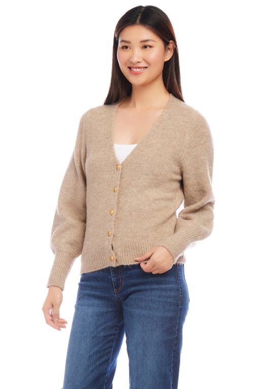 Shop Karen Kane V-neck Cardigan In Oatmeal