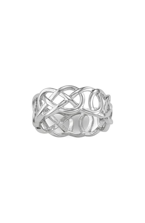 Fzn Sterling Silver Band Ring In Silver