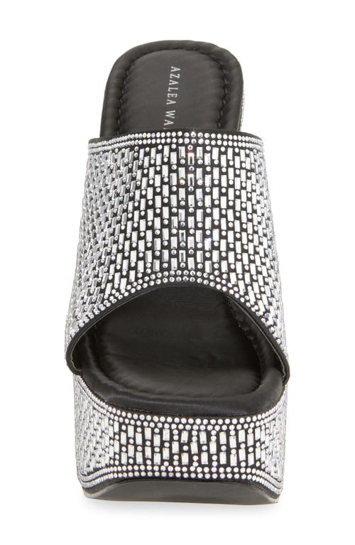 Azalea Wang Ninja Rhinestone Platform Sandal In Silver