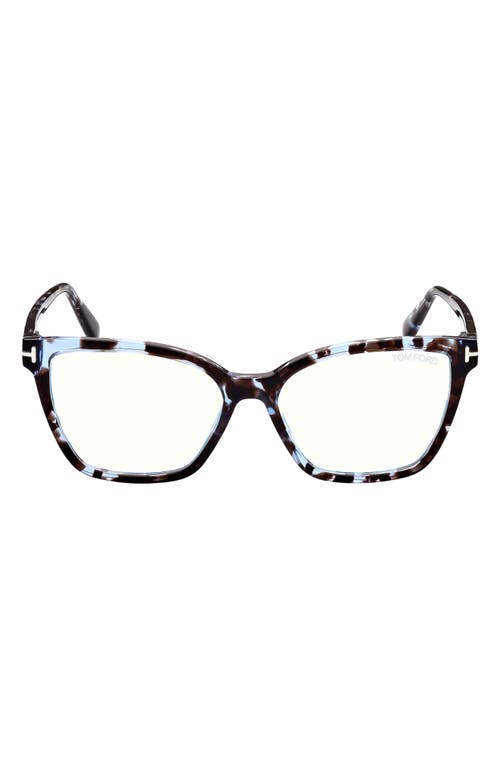 TOM FORD 53mm Butterfly Blue Light Blocking Glasses in Colored Havana at Nordstrom