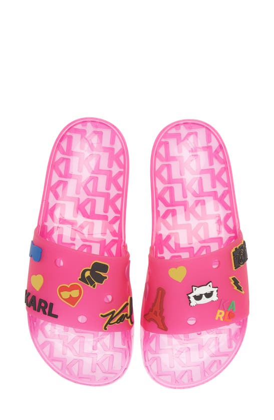 Karl Lagerfeld Thea Jelly Slide Sandal In Orchid