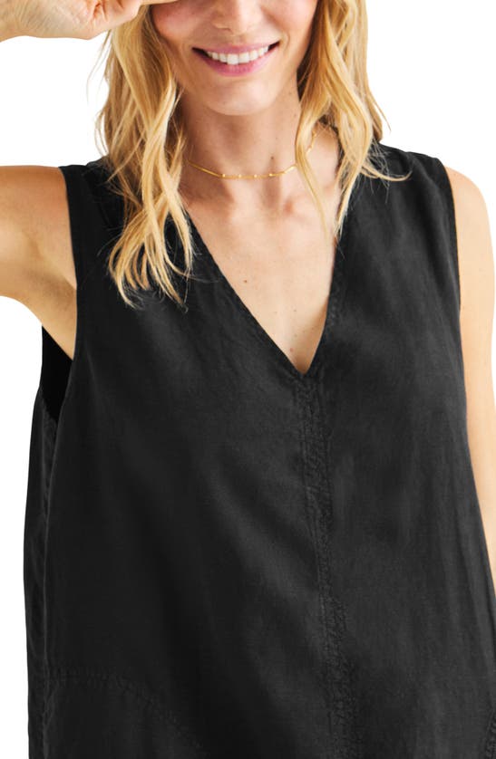 Shop Splendid Dawson Linen Blend Minidress In Black