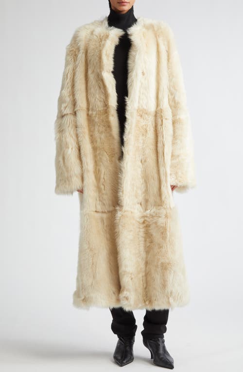 Shop Totême Toteme Silky Genuine Shearling Coat In Eggnog