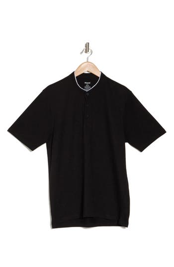 Shop Abound Short Sleeve Cotton Henley In Black